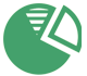 Green pie chart with a slice removed.