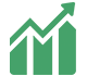 Green chart showing an increase.